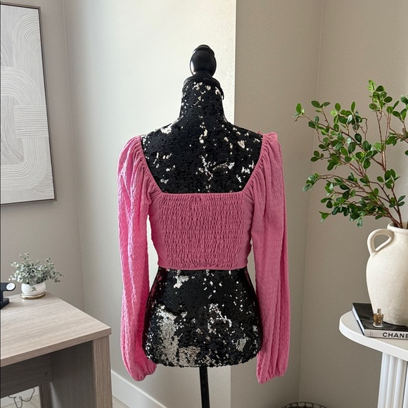 Sophie Rue Pink Textured Long Sleeve Blouse - Picture 5 of 5